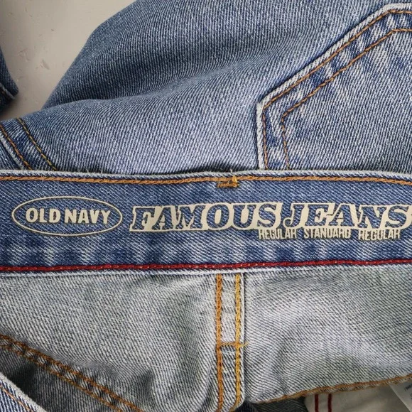 Old Navy Famous Jeans Mens Size 28x30 Blue Light Wash Denim Straight Leg Pockets - Picture 6 of 7